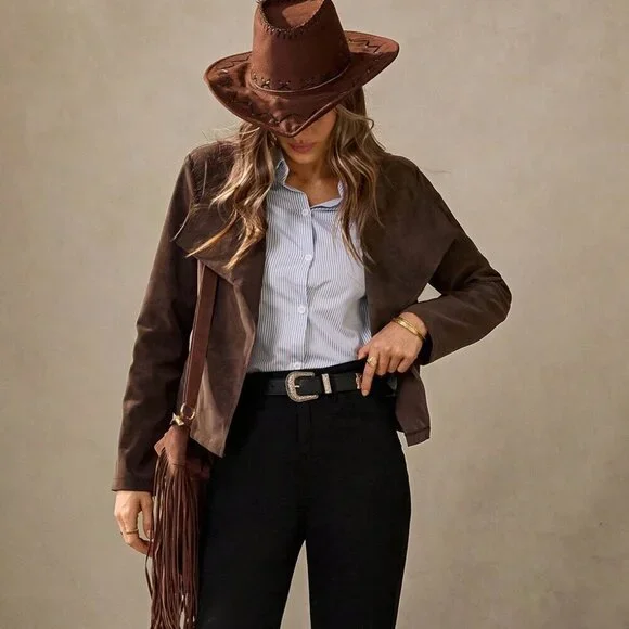 chocolate brown western Boho Vibe casual jacket - Picture 6 of 8